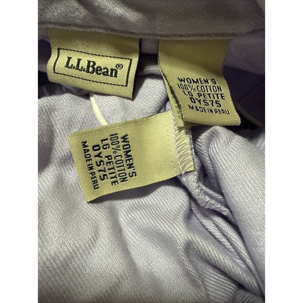 Women's Petite L LL Bean Nwot Purple Flannel 100% Cotton Pajamas Pjs - Picture 9 of 9